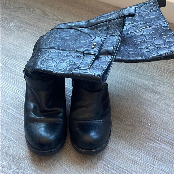 Coach Black Leather Combat Boots with Subtle Hardware - Picture 4 of 7